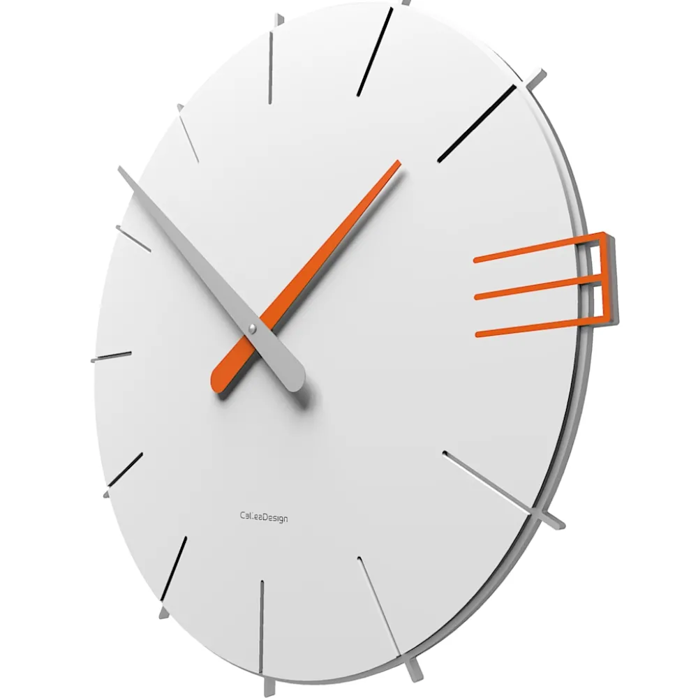 Orologi Da Parete Moderni-Selezionato da Mazzolaluce Orologio da parete moderno legno colore bianco arancione