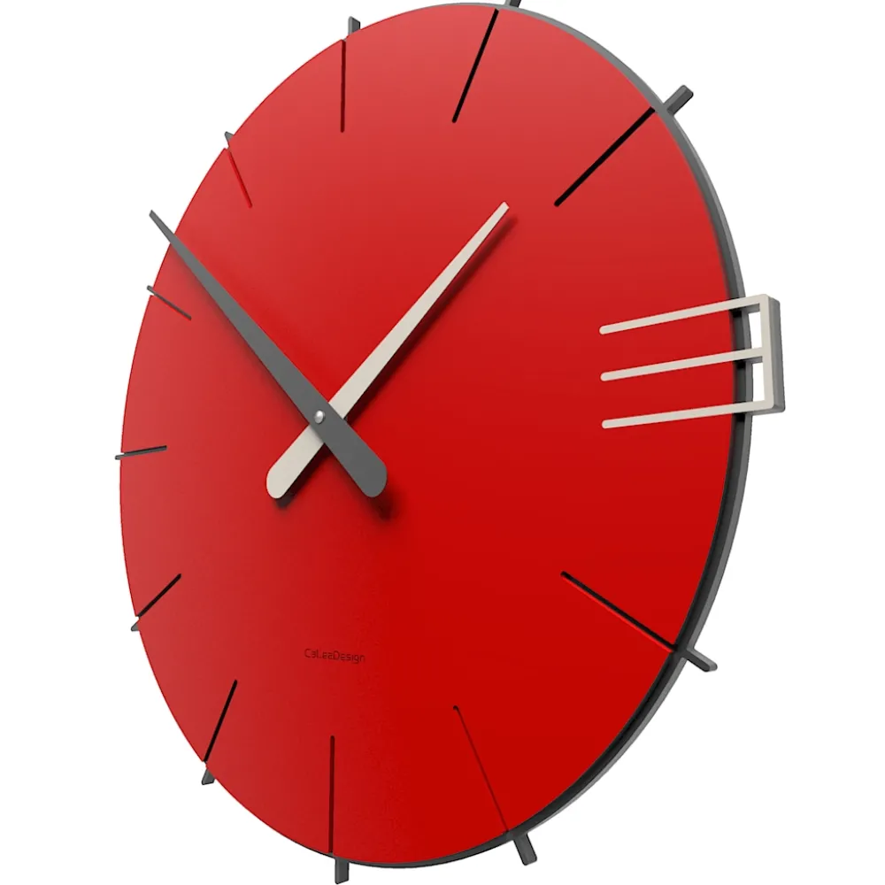 Orologi Da Parete Moderni-Selezionato da Mazzolaluce Orologio da parete moderno legno colore rosso fuoco