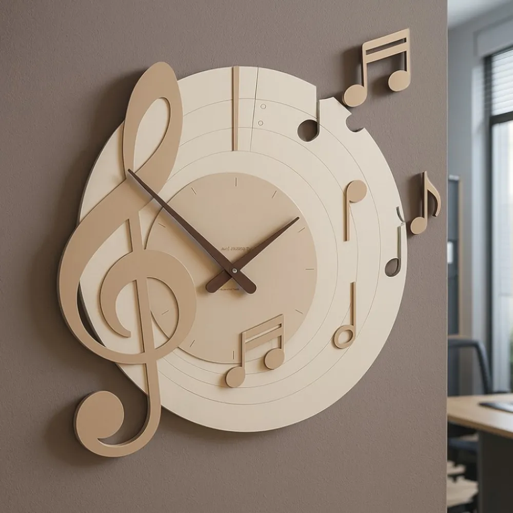 Orologi Da Parete Moderni-Selezionato da Mazzolaluce Orologio da parete moderno legno caffelatte