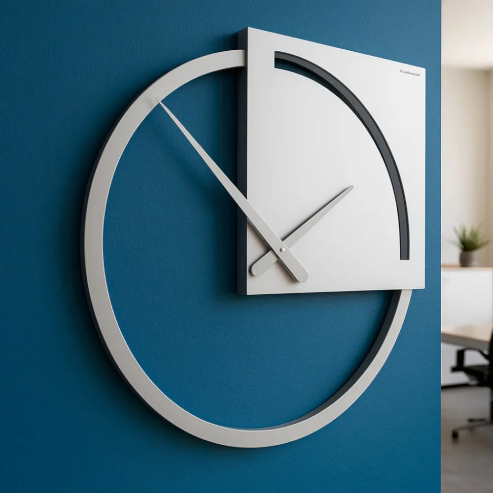 Orologi Da Parete Moderni-Selezionato da Mazzolaluce Orologio da parete moderno legno bianco grigio