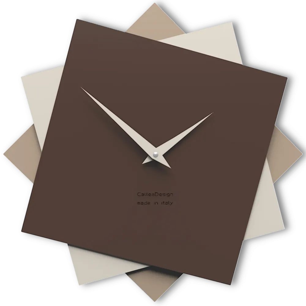 Orologi Da Parete Moderni-Selezionato da Mazzolaluce Orologio da parete moderno legno cioccolato beige