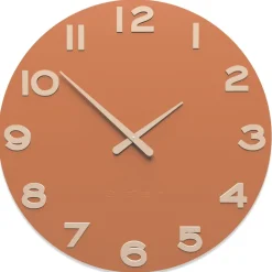 Orologi Da Parete Moderni-Selezionato da Mazzolaluce Orologio da parete moderno legno colore terracotta