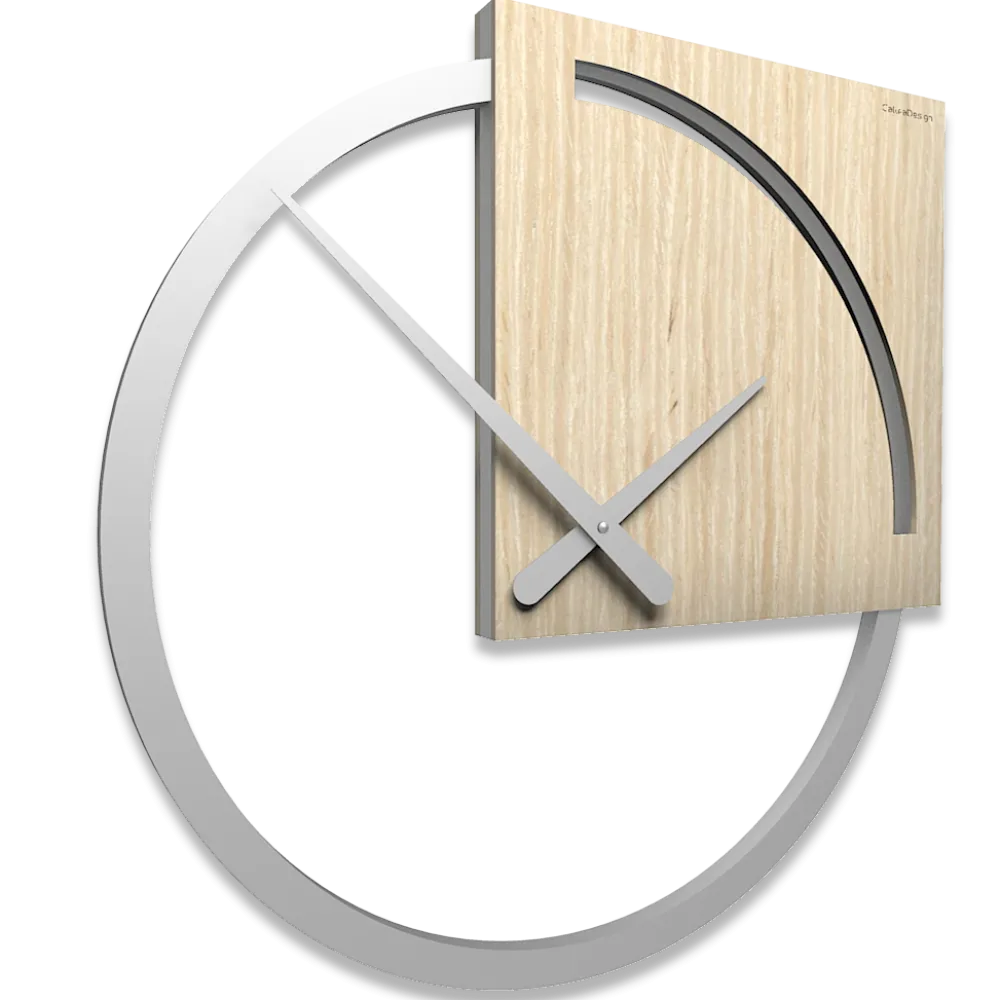 Orologi Da Parete Moderni-Selezionato da Mazzolaluce Orologio da parete moderno legno rovere decapé grigio