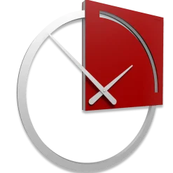 Orologi Da Parete Moderni-Selezionato da Mazzolaluce Orologio da parete moderno legno rosso rubino grigio