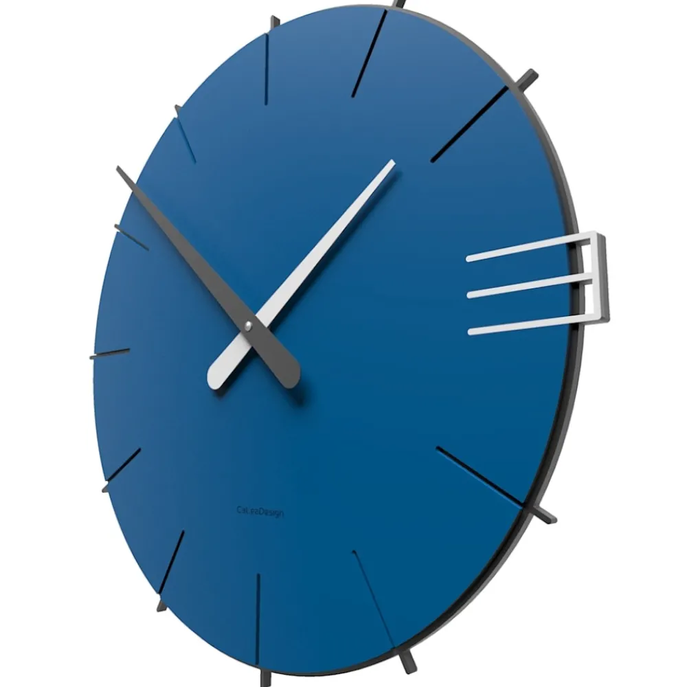 Orologi Da Parete Moderni-Selezionato da Mazzolaluce Orologio da parete moderno legno colore blu elettrico