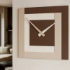 Orologi Da Parete Moderni-Selezionato da Mazzolaluce Orologio da parete moderno marrone nocciola quadrato