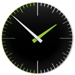 Orologi Da Parete Moderni-Selezionato da Mazzolaluce Orologio da parete moderno nero verde bianco in legno taglio laser