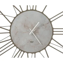 Orologi Da Parete Moderni-Selezionato da Mazzolaluce Orologio da parete moderno numeri romani rotondo bronzo effetto marmo