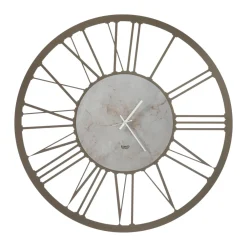 Orologi Da Parete Moderni-Selezionato da Mazzolaluce Orologio da parete moderno numeri romani rotondo bronzo effetto marmo