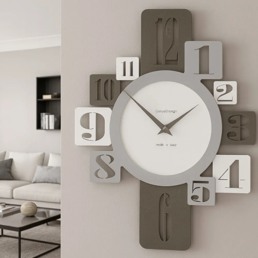Orologi Da Parete Moderni-Selezionato da Mazzolaluce Orologio da parete moderno per cucina design bianco