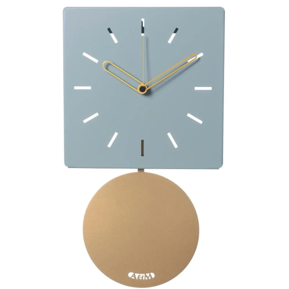 Orologi Da Parete Moderni-Selezionato da Mazzolaluce Orologio da parete moderno quadrato verde pendolo dorato