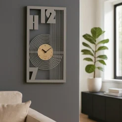 Orologi Da Parete Moderni-Selezionato da Mazzolaluce Orologio da parete moderno rettangolare fango oro