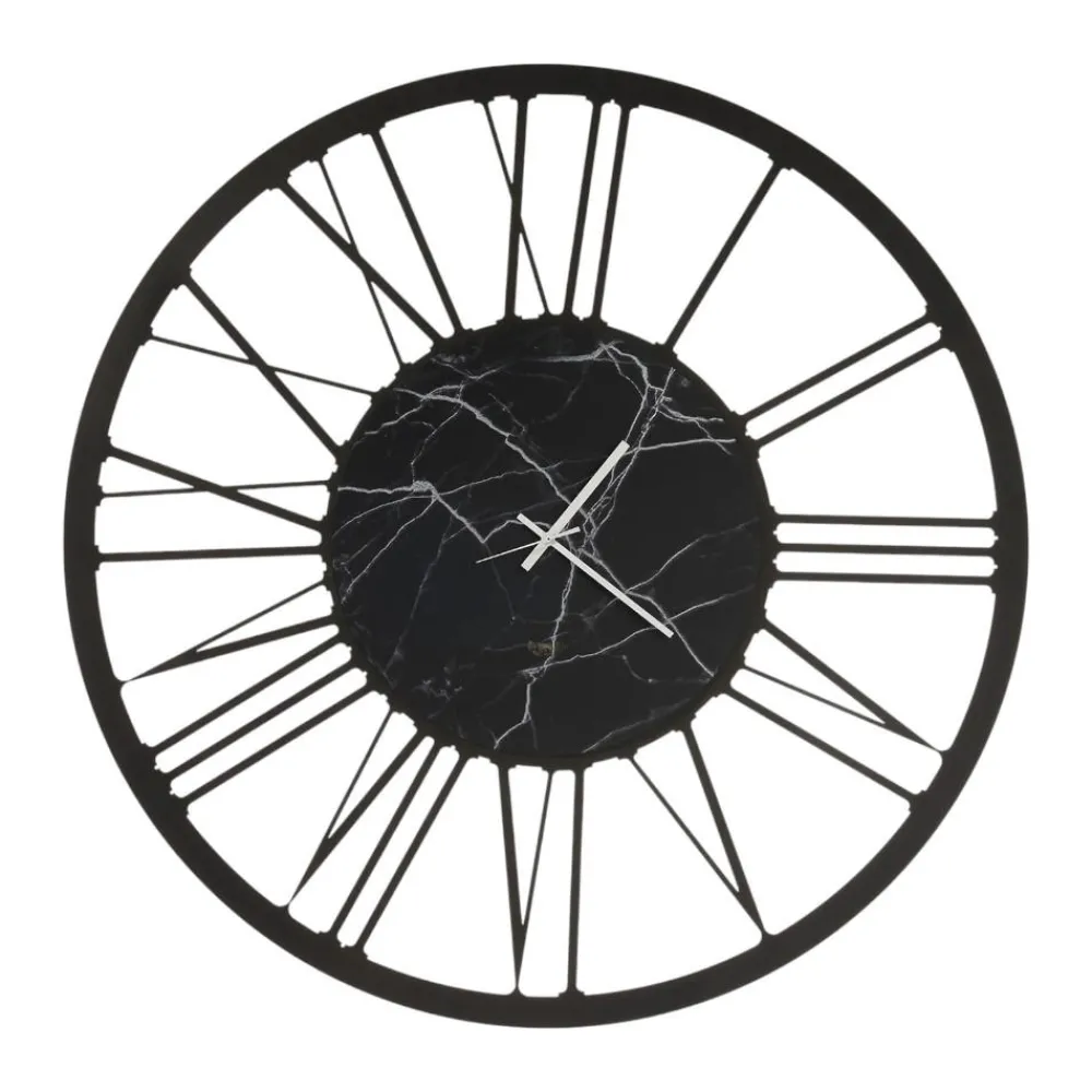 Orologi Da Parete Moderni-Selezionato da Mazzolaluce Orologio da parete moderno rotondo nero effetto marmo 90cm