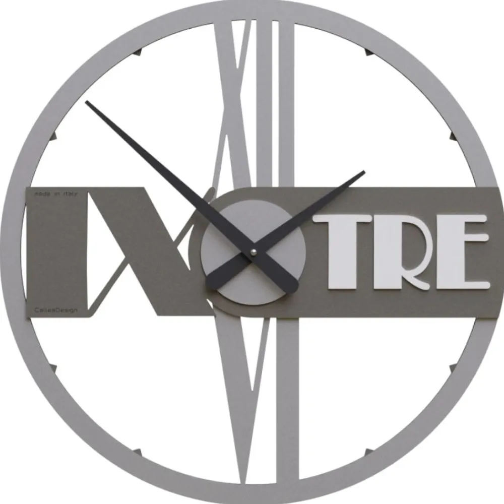 Orologi Da Parete Moderni-Selezionato da Mazzolaluce Orologio da parete moderno rotondo legno grigio quarzo 48cm