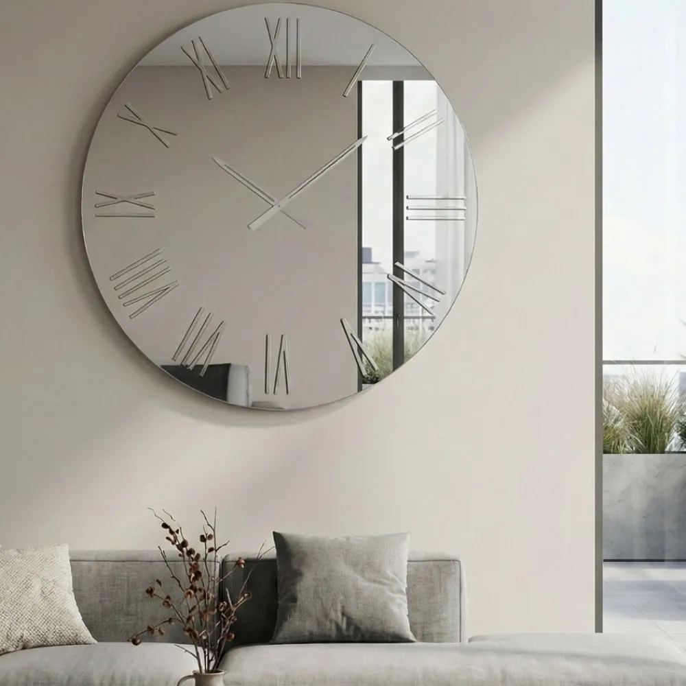Orologi Da Parete Moderni-Selezionato da Mazzolaluce Orologio da parete moderno rotondo 60cm effetto specchio