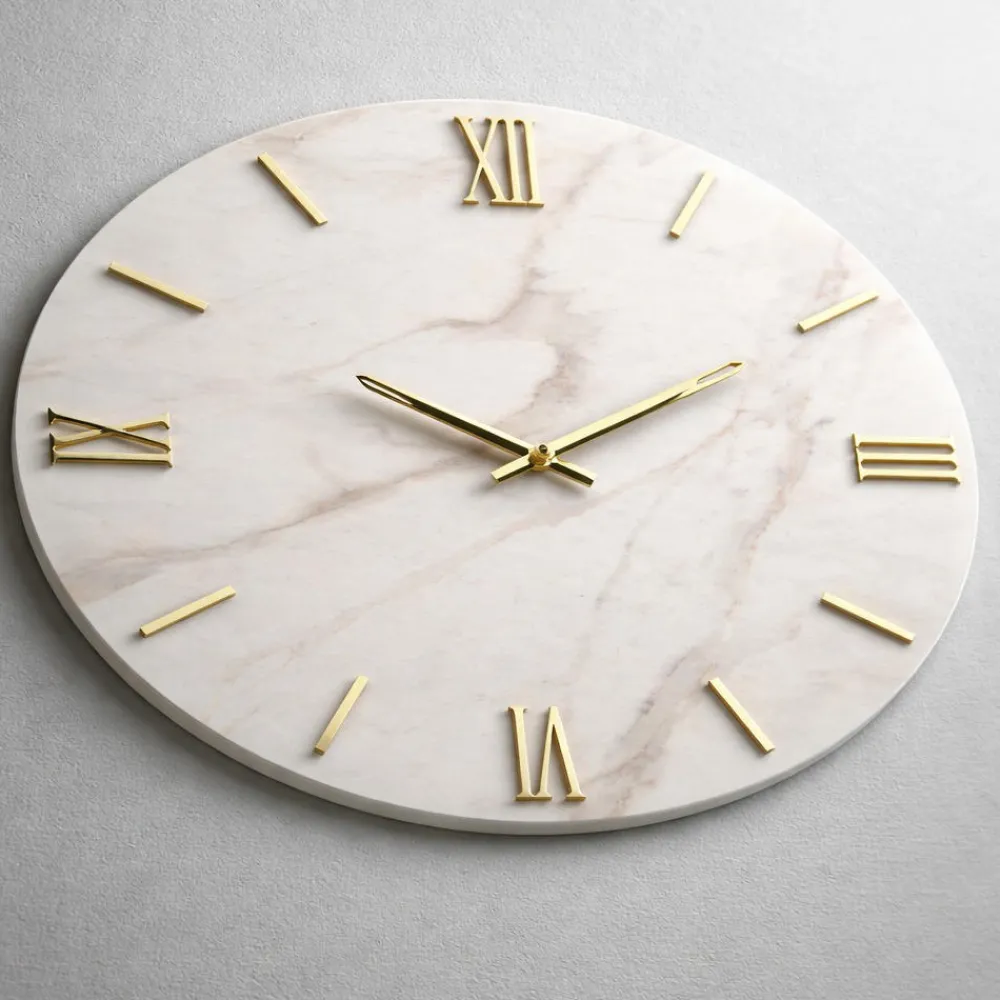 Orologi Da Parete Moderni-Selezionato da Mazzolaluce Orologio da parete moderno rotondo effetto marmio 40cm