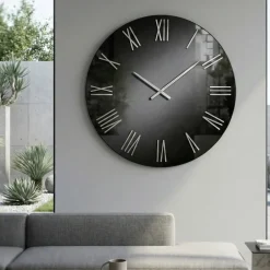Orologi Da Parete Moderni-Selezionato da Mazzolaluce Orologio da parete moderno rotondo specchio fume' 60cm