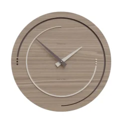 Orologi Da Parete Moderni-Selezionato da Mazzolaluce Orologio da parete moderno rotondo legno effetto noce