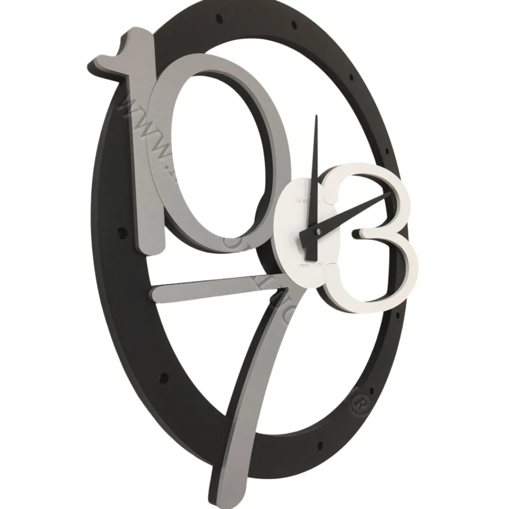 Orologi Da Parete Moderni-Selezionato da Mazzolaluce Orologio da parete moderno rotondo nero grigio design originale