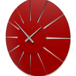 Orologi Da Parete Moderni-Selezionato da Mazzolaluce Orologio da parete moderno rotondo rosso rubino in legno