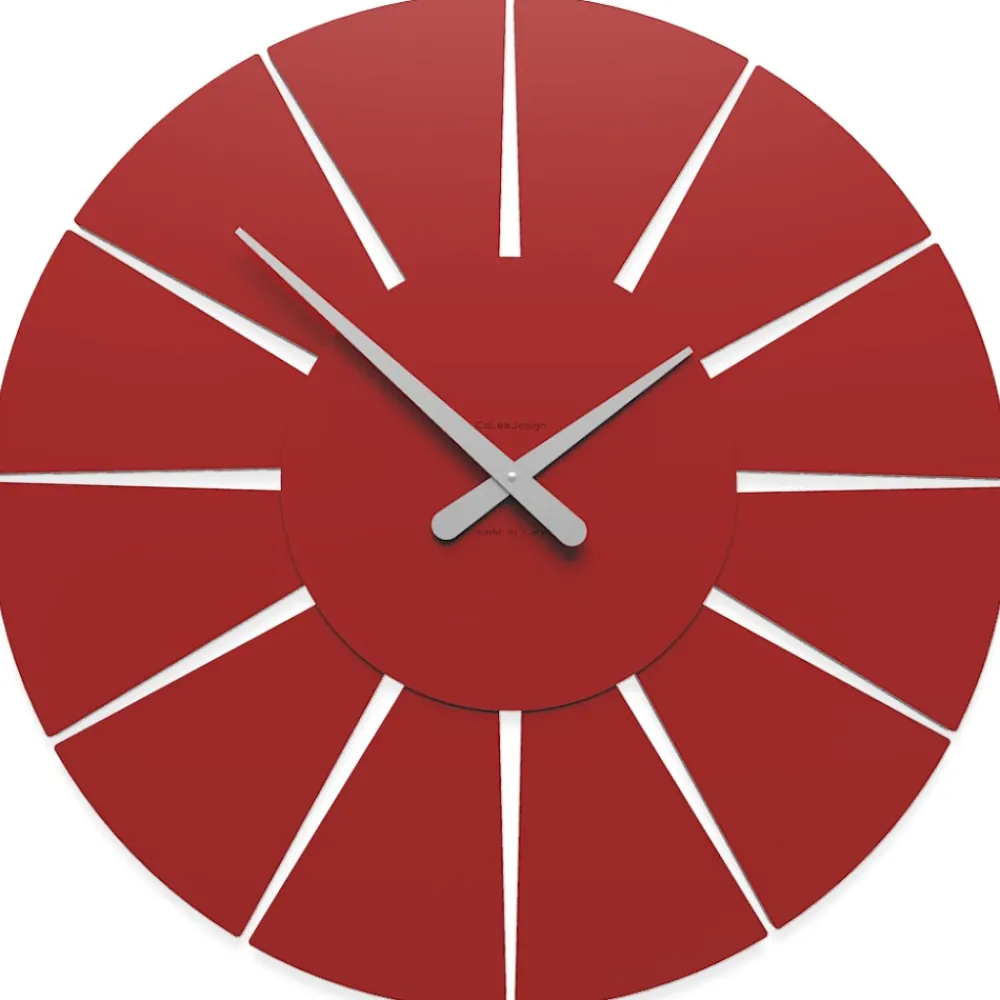 Orologi Da Parete Moderni-Selezionato da Mazzolaluce Orologio da parete moderno rotondo rosso rubino in legno
