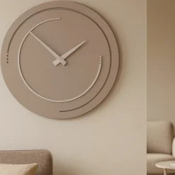 Orologi Da Parete Moderni-Selezionato da Mazzolaluce Orologio da parete moderno rotondo legno caffelatte