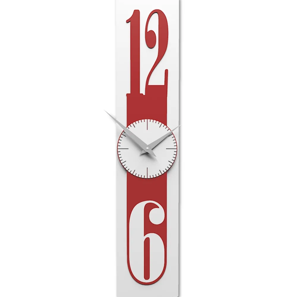 Orologi Da Parete Moderni-Selezionato da Mazzolaluce Orologio da parete moderno rubino e bianco legno taglio laser