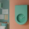 Orologi Da Parete Moderni-Selezionato da Mazzolaluce Orologio da parete moderno verde acqua design tondo