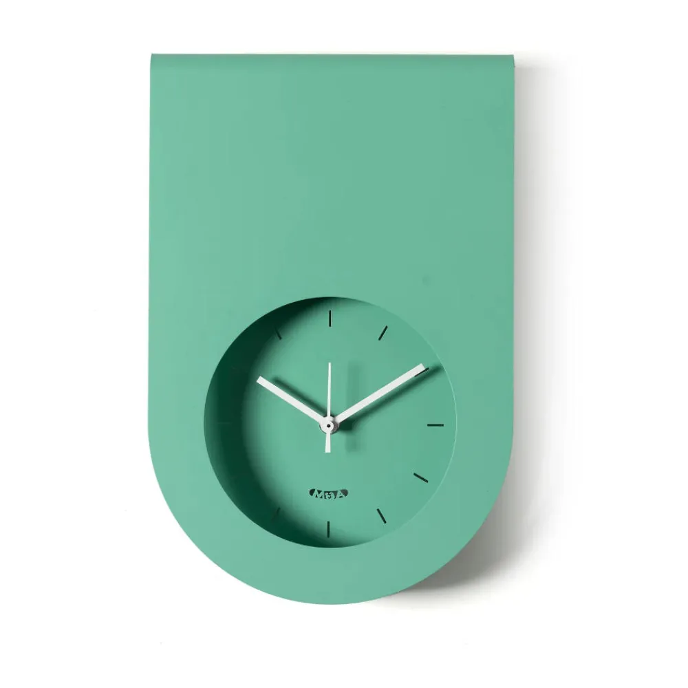 Orologi Da Parete Moderni-Selezionato da Mazzolaluce Orologio da parete moderno verde acqua design tondo