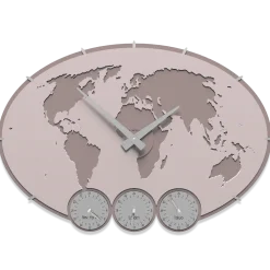 Orologi Da Parete Moderni-Selezionato da Mazzolaluce Orologio da parete mondo legno colore rosa conchiglia