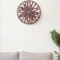 Orologi Da Parete Moderni-Bongelli Preziosi Orologio da parete mosaico rosso tondo