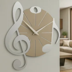Orologi Da Parete Moderni-Selezionato da Mazzolaluce Orologio da parete musica colore alluminio tortora