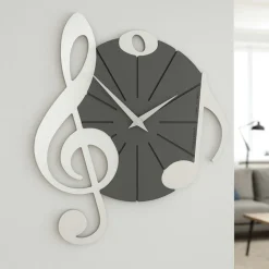 Orologi Da Parete Moderni-Selezionato da Mazzolaluce Orologio da parete musica design moderno legno bianco grigio