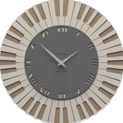 Orologi Da Parete Moderni-Selezionato da Mazzolaluce Orologio da parete musicale legno colore grigio quarzo tortora