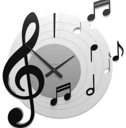Orologi Da Parete Moderni-Selezionato da Mazzolaluce Orologio da parete musicale legno nero grigio