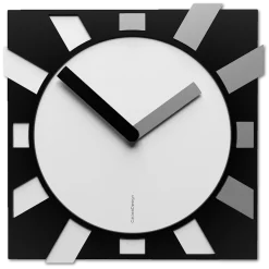 Orologi Da Parete Moderni-Selezionato da Mazzolaluce Orologio da parete nero bianco in legno moderno