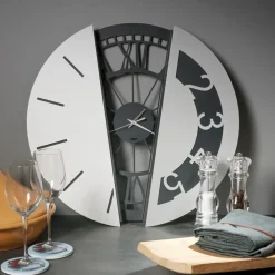 Orologi Da Parete Moderni-Selezionato da Mazzolaluce Orologio da parete nero rotondo 50cm design moderno
