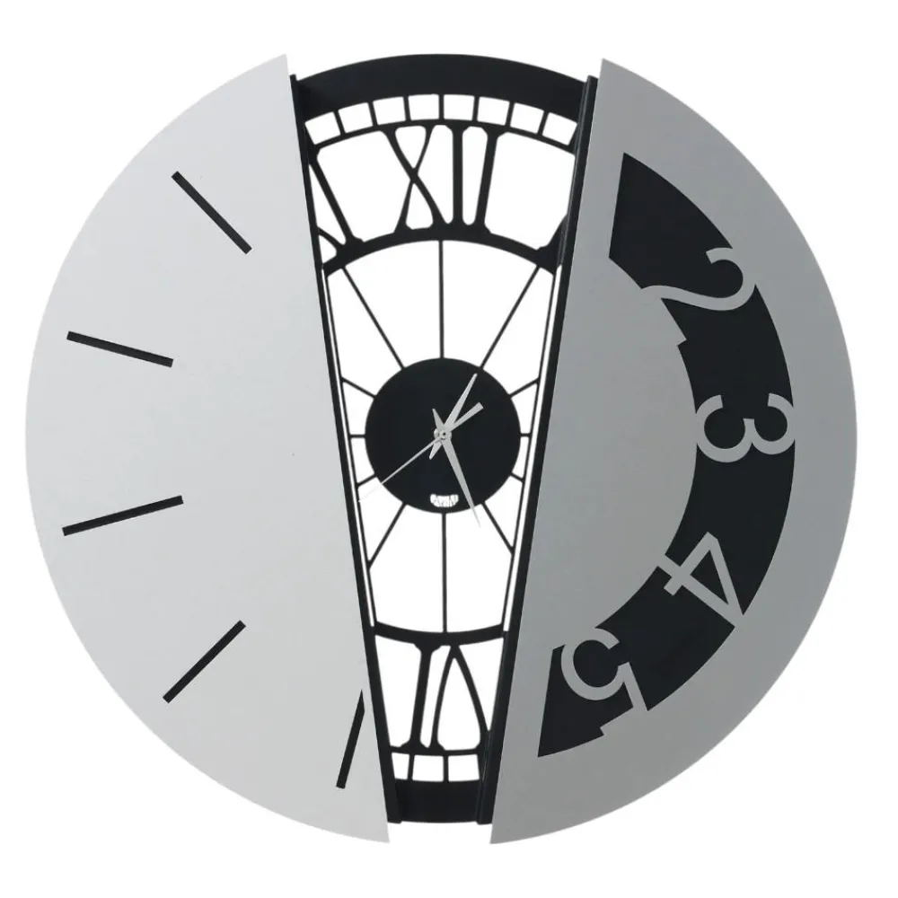 Orologi Da Parete Moderni-Selezionato da Mazzolaluce Orologio da parete nero rotondo 50cm design moderno
