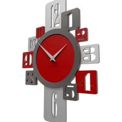 Orologi Da Parete Moderni-Selezionato da Mazzolaluce Orologio da parete numeri moderni design rosso grigio