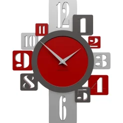 Orologi Da Parete Moderni-Selezionato da Mazzolaluce Orologio da parete numeri moderni design rosso grigio