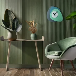 Orologi Da Parete Moderni-Selezionato da Mazzolaluce Orologio da parete ondulato moderno verde e blu