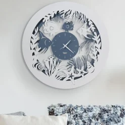 Orologi Da Parete Moderni-Selezionato da Mazzolaluce Orologio da parete per cameretta azzurro bianco rotondo 50cm