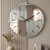Orologi Da Parete Moderni-Selezionato da Mazzolaluce Orologio da parete per soggiorno moderno 80 cm specchio cannettato e rosa