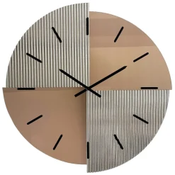 Orologi Da Parete Moderni-Selezionato da Mazzolaluce Orologio da parete per soggiorno moderno 80 cm specchio cannettato e rosa