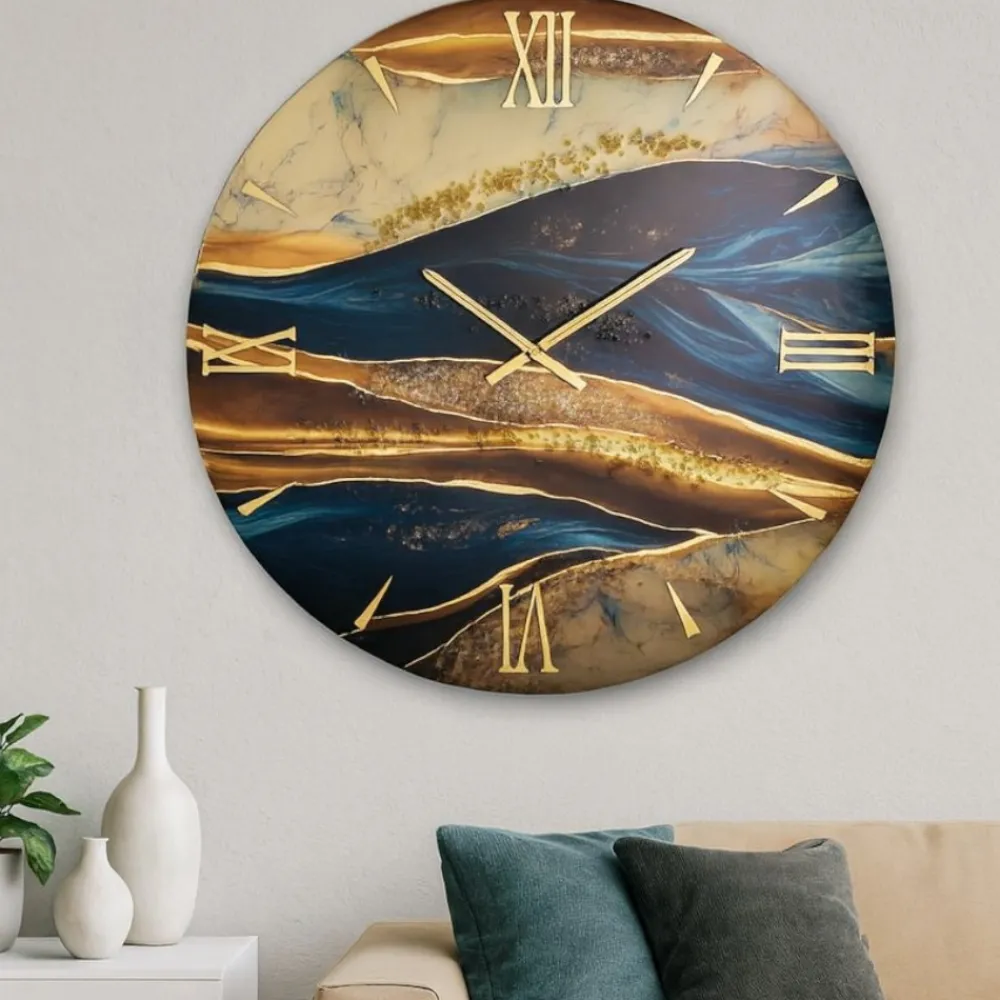 Orologi Da Parete Moderni-Selezionato da Mazzolaluce Orologio da parete plutone 40cm design moderno effetto marmo