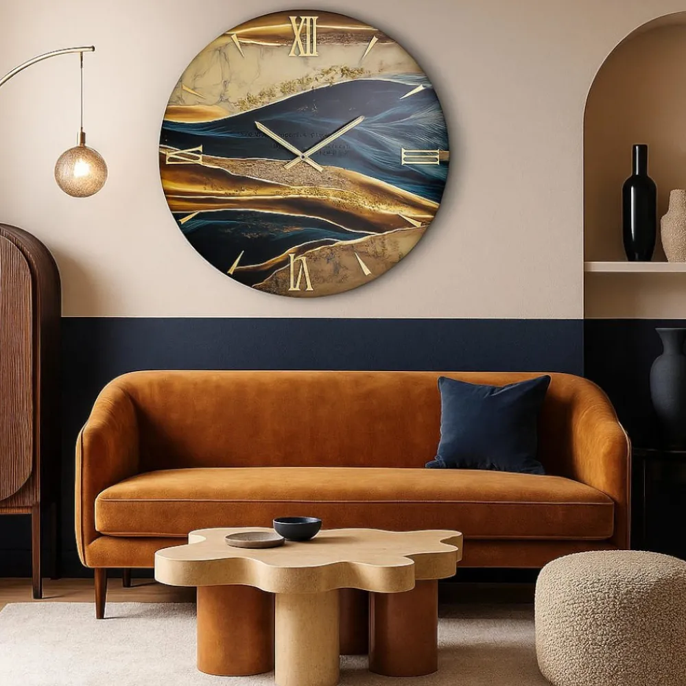 Orologi Da Parete Moderni-Selezionato da Mazzolaluce Orologio da parete plutone 40cm design moderno effetto marmo