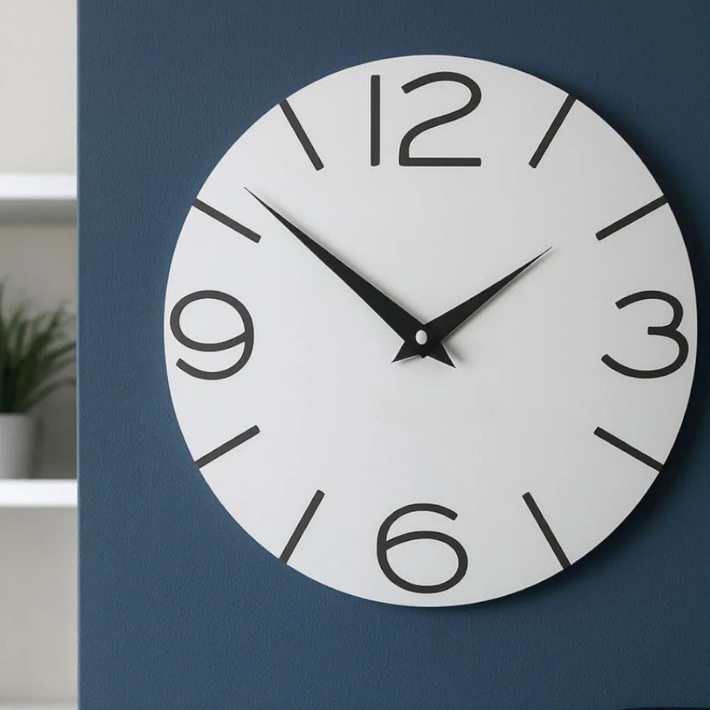 Orologi Da Parete Moderni-Selezionato da Mazzolaluce Orologio da parete rotondo bianco design moderno