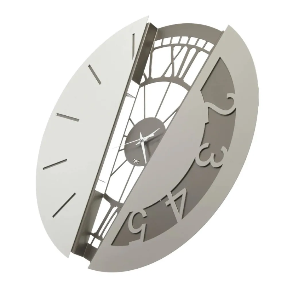 Orologi Da Parete Moderni-Selezionato da Mazzolaluce Orologio da parete rotondo bronzo avorio e sabbia design originale