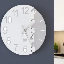 Orologi Da Parete Moderni-Selezionato da Mazzolaluce Orologio da parete rotondo 50cm moderno bianco neve grigio