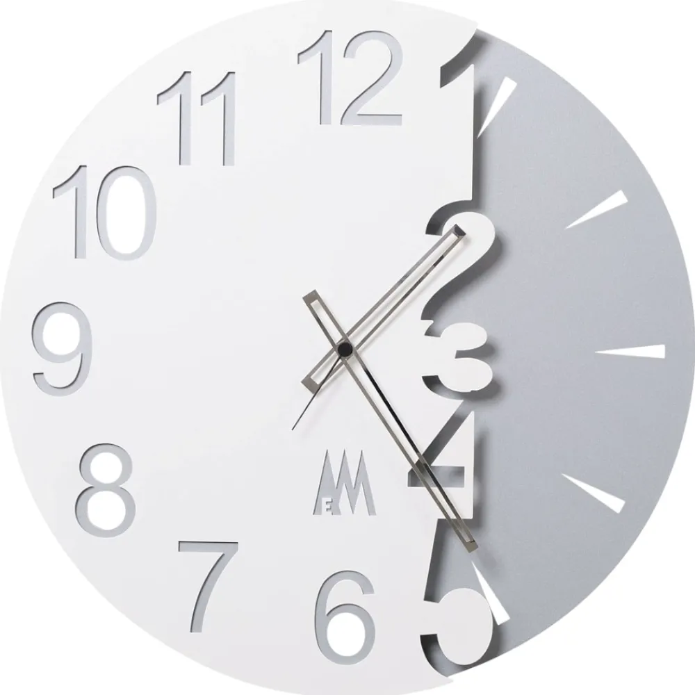Orologi Da Parete Moderni-Selezionato da Mazzolaluce Orologio da parete rotondo 50cm moderno bianco neve grigio